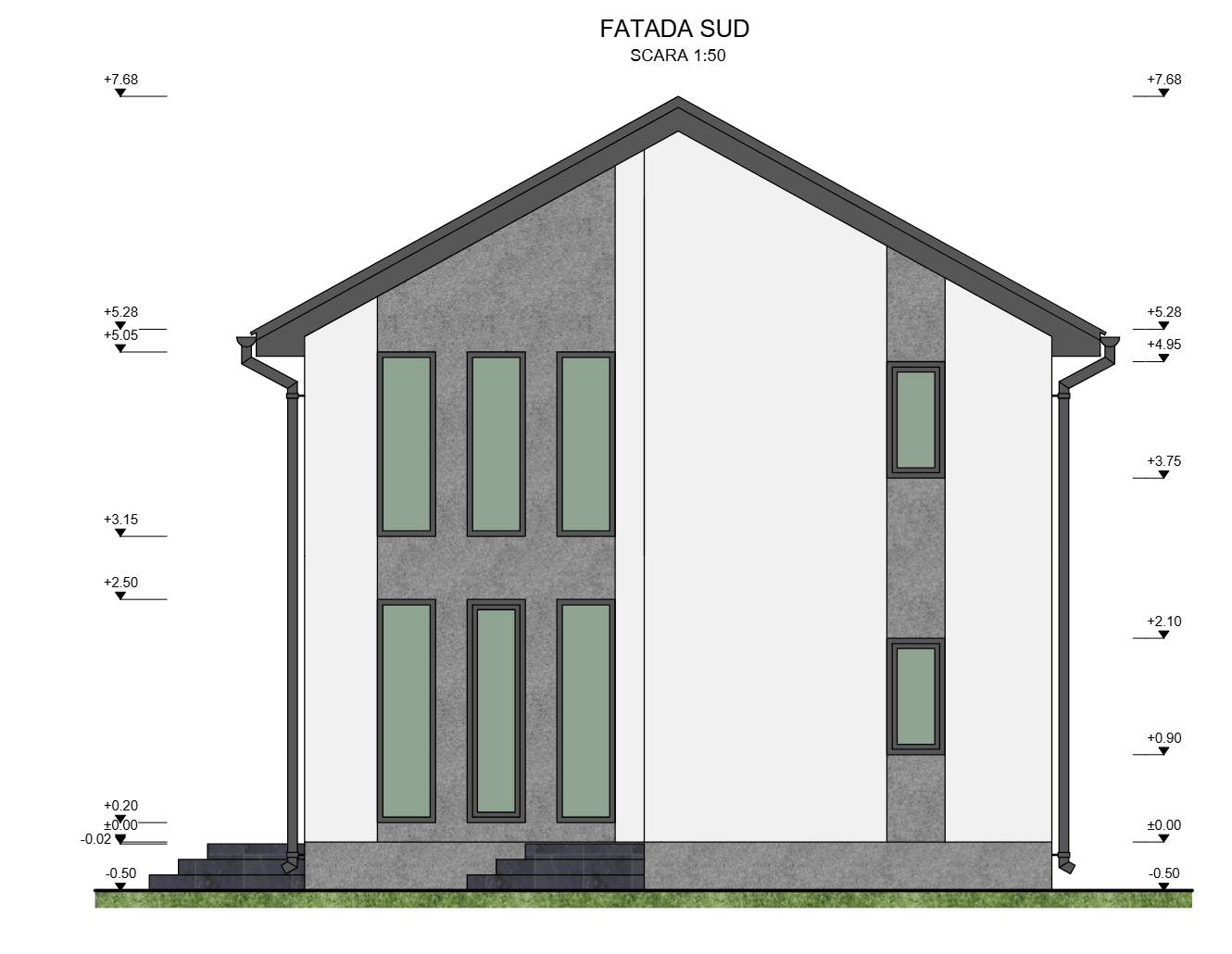 Fațada sud