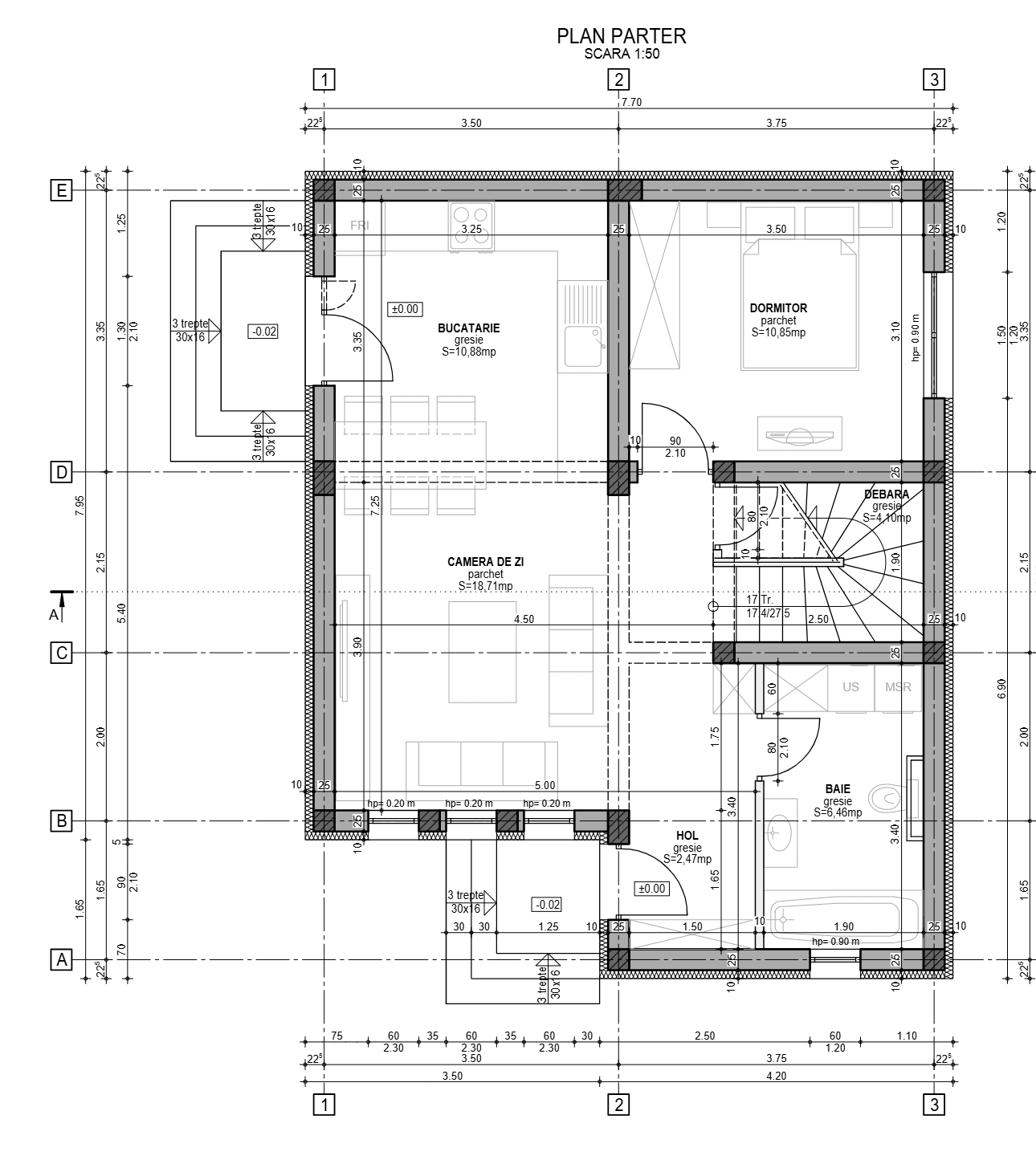 Plan parter Casa Adriana
