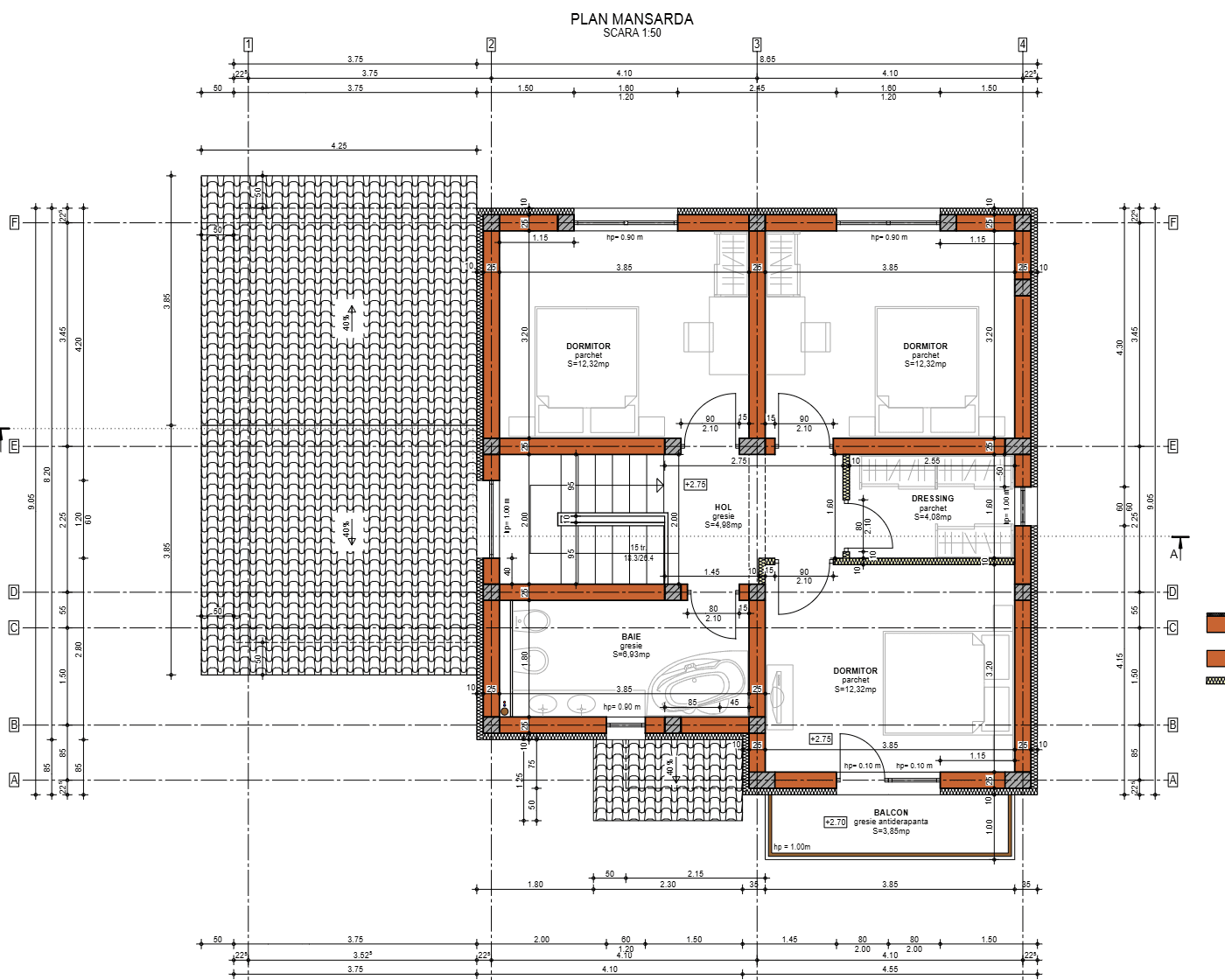 Plan mansardă Casa Constantin