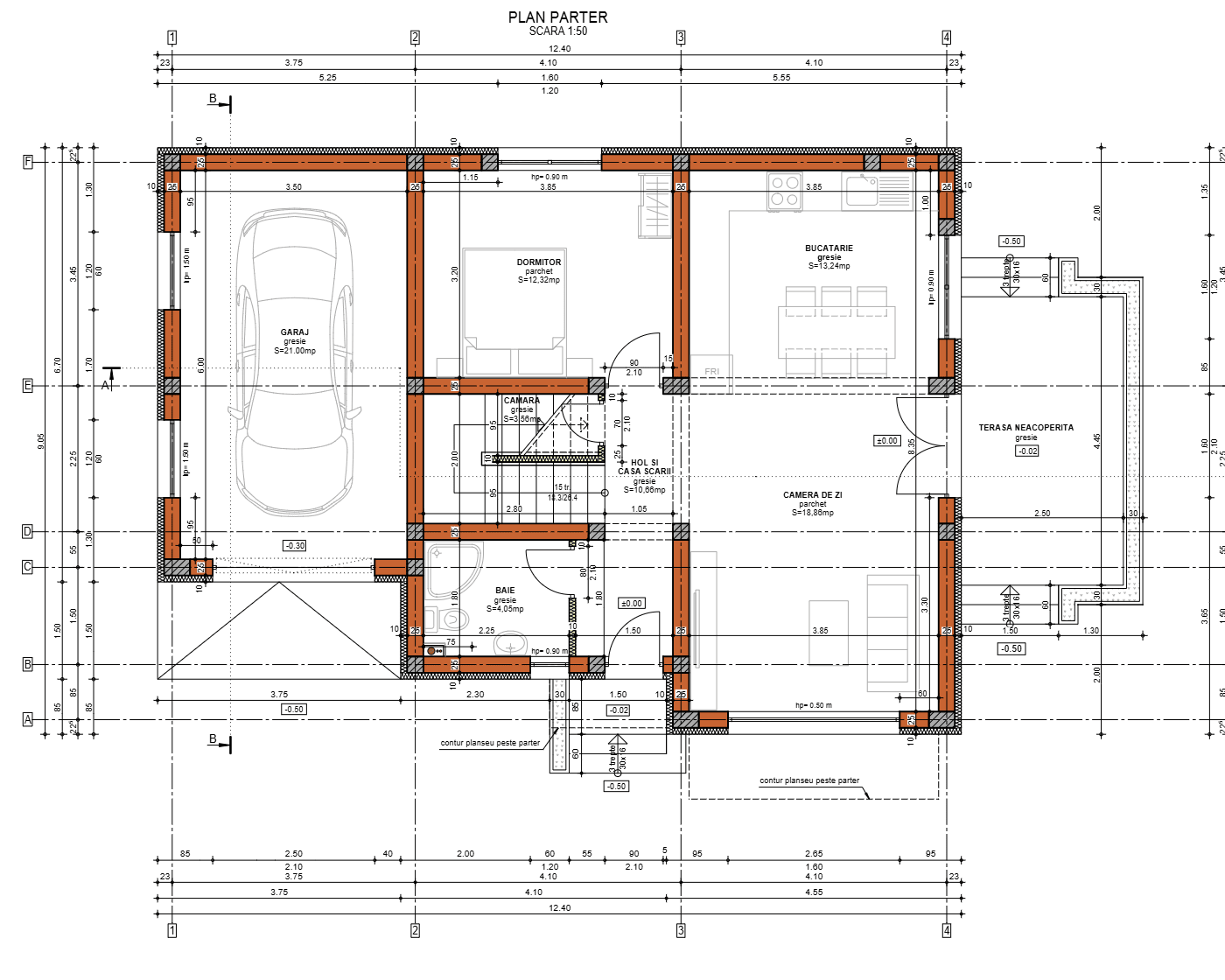 Plan parter Casa Constantin