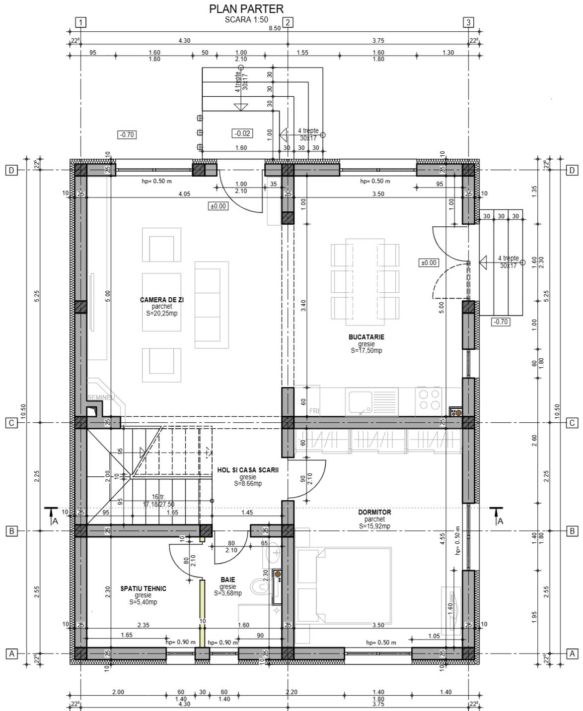 Plan parter Casa Gabriel