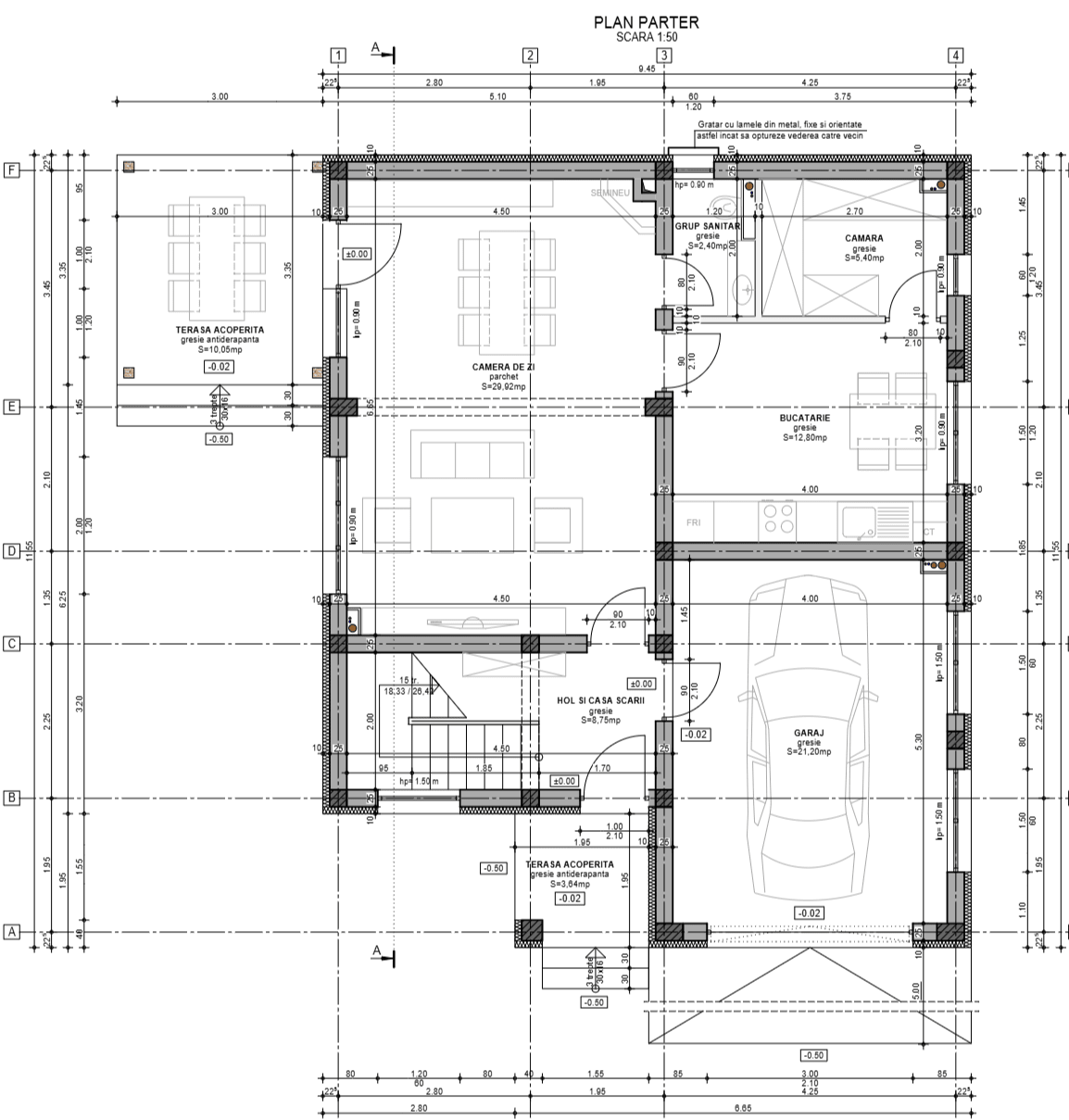 Plan parter Casa Lăcrămioara