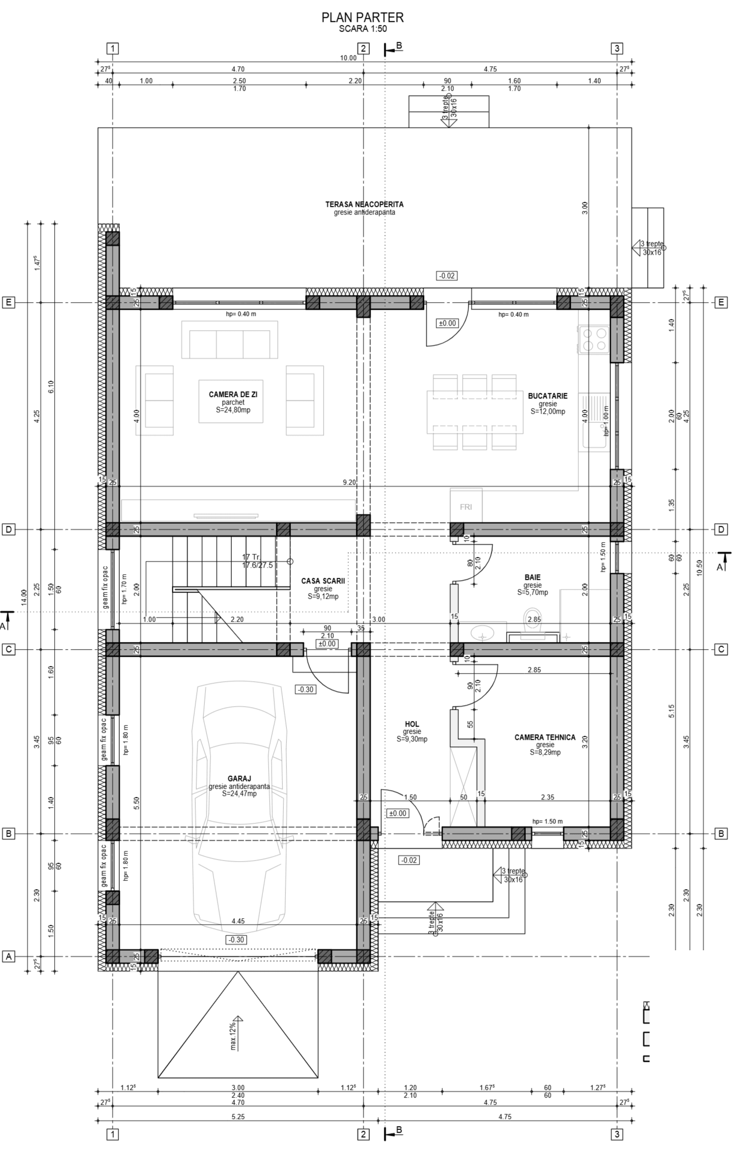 Plan parter Casa Marius