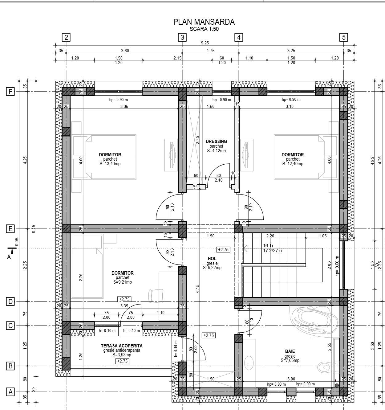 Plan mansardă Casa Radu
